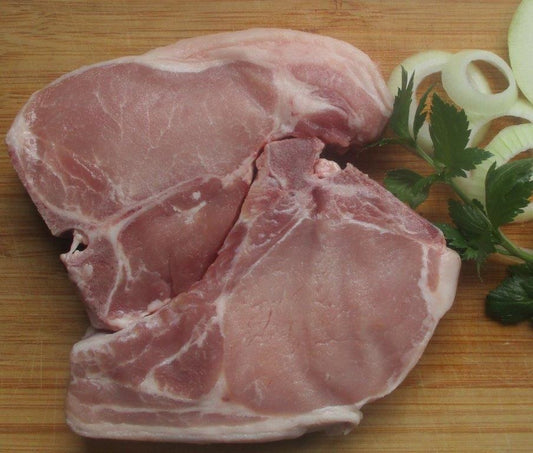 Bone - in Pork Chop (varying weight 1.3-2.1 lbs)(2 chops per package)