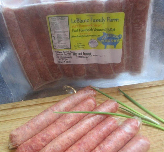 Sausage - Mild Pork Sausage ( 10 link package) - HeirloomPorkShop.com @ LeBlanc Family Farm VT